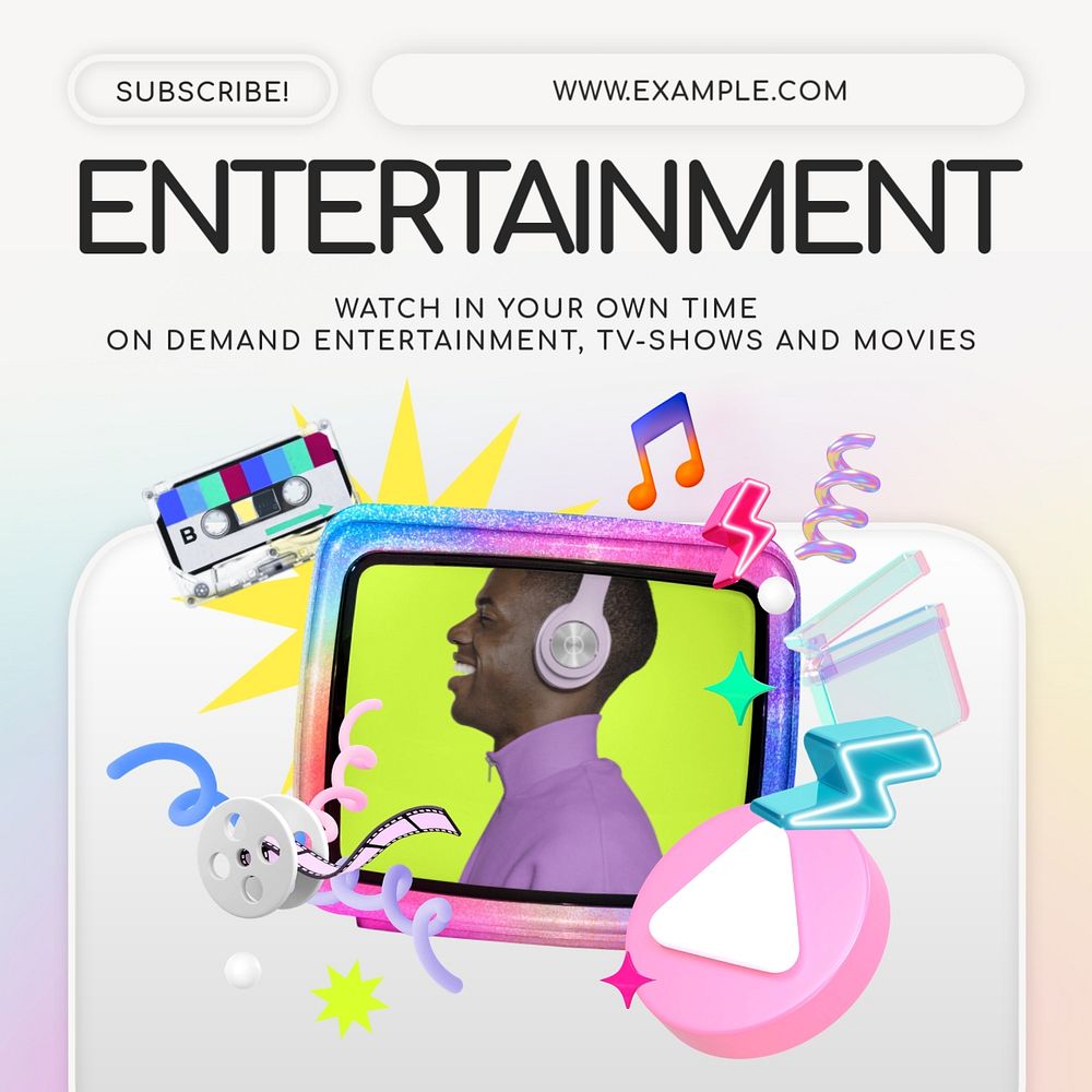 Entertainment Instagram post template, editable design