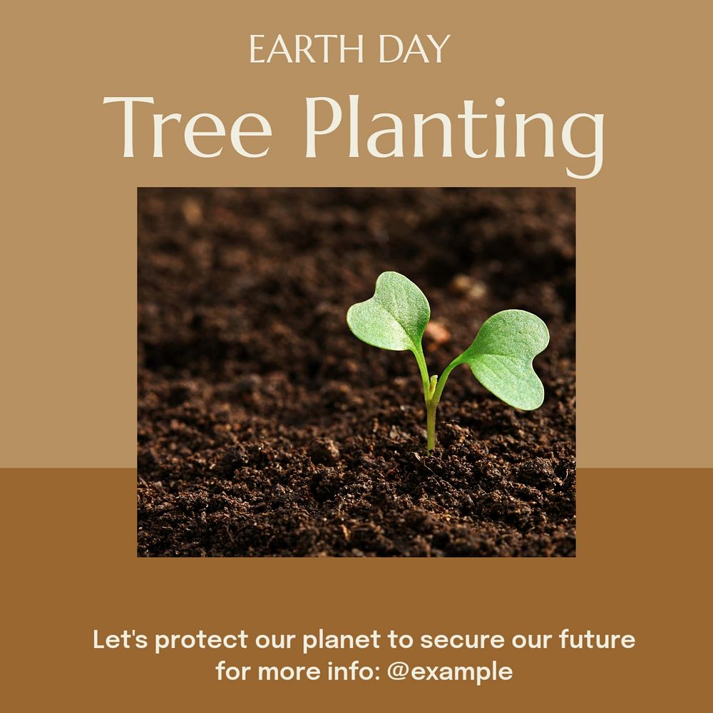 Earth day & tree Instagram post template, editable design