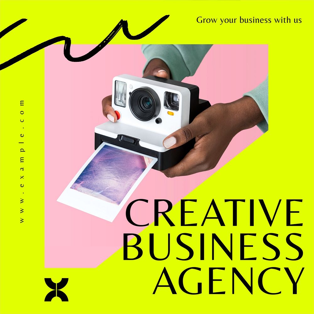 Creative business agency Instagram post template, editable design