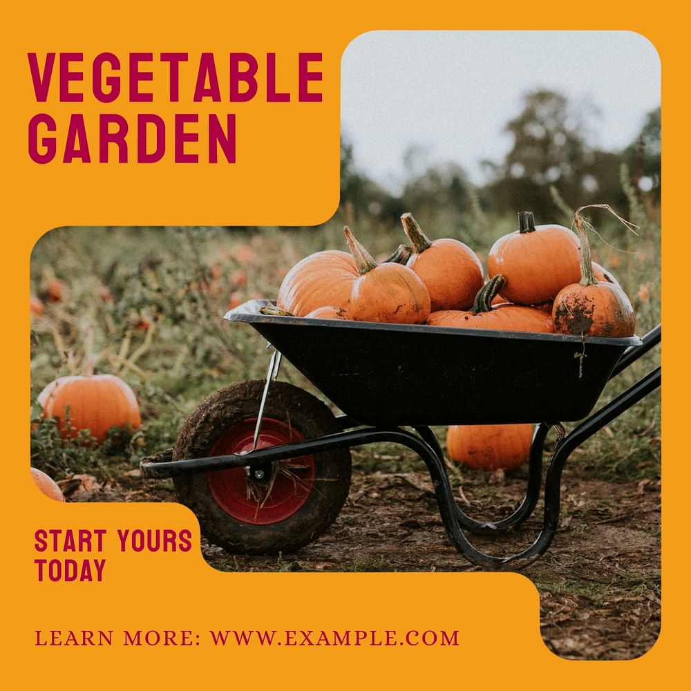 Vegetable garden Instagram post template, editable design