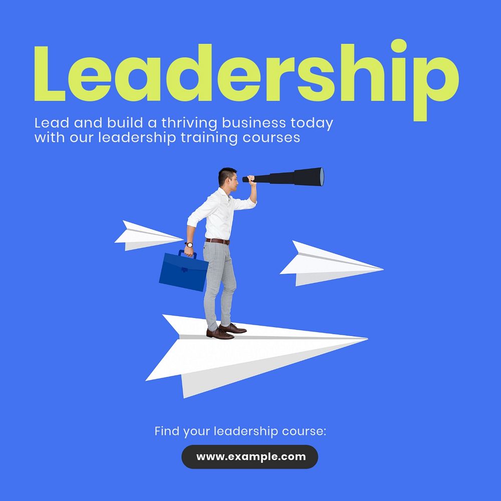 Leadership Instagram post template, editable text