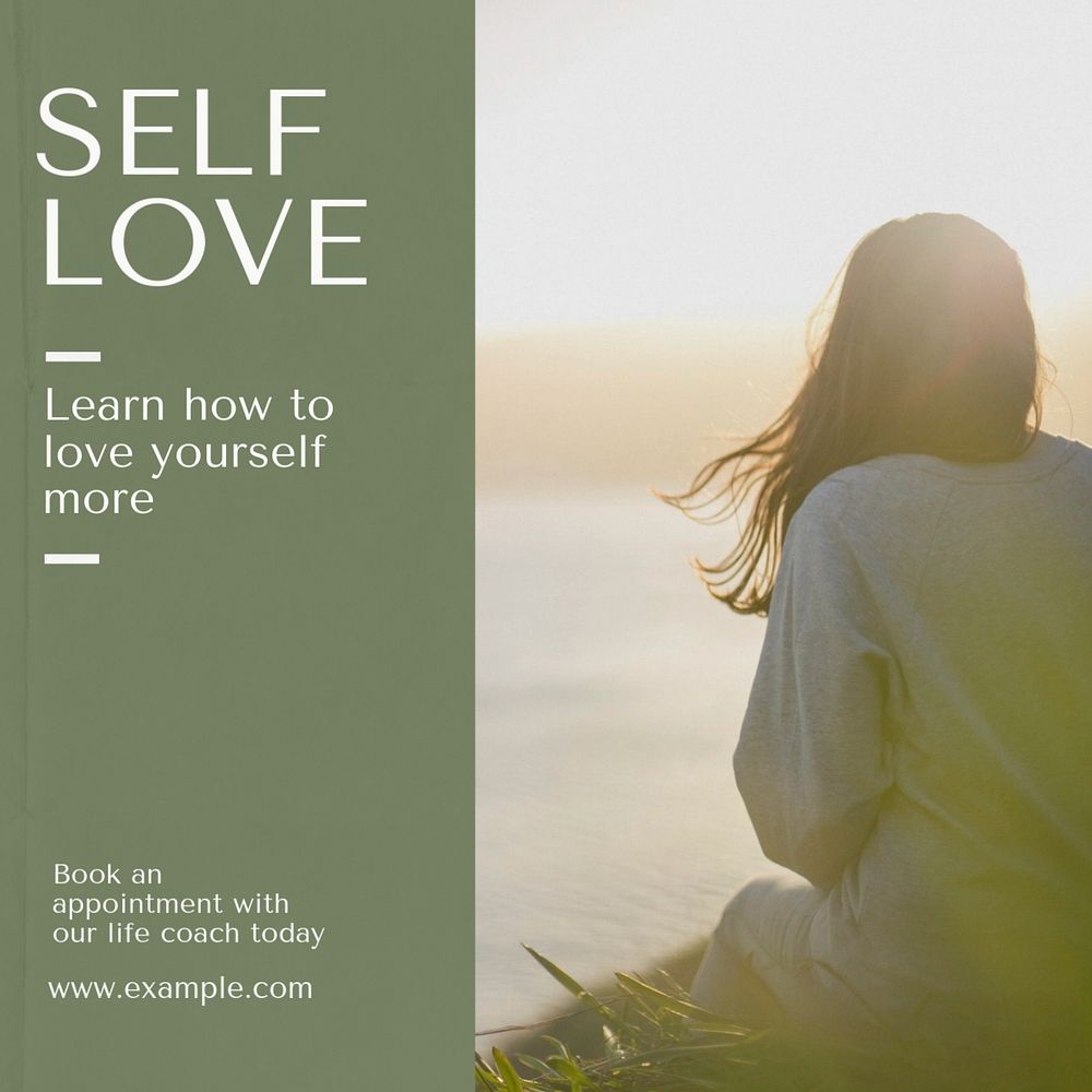 Self-love Instagram post template, editable design