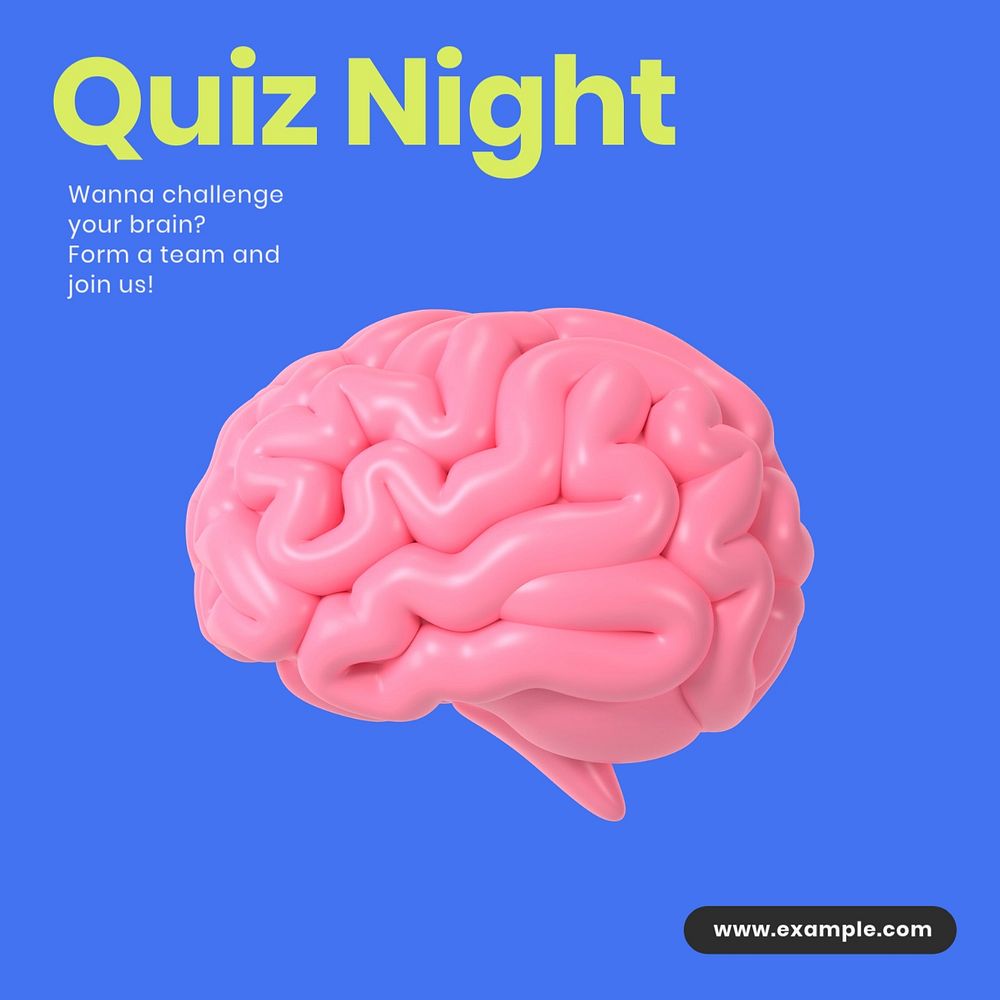 Quiz night Instagram post template, editable text