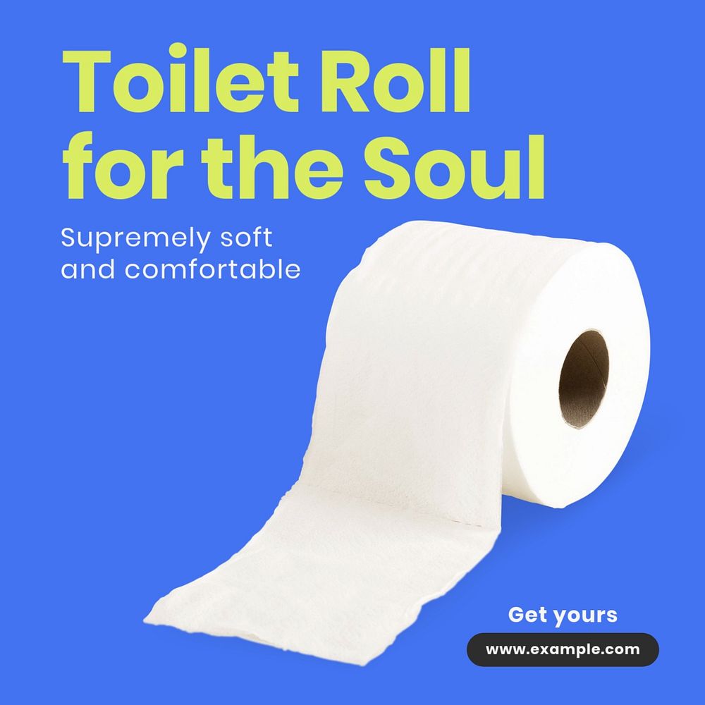 Toilet roll Instagram post template, editable text