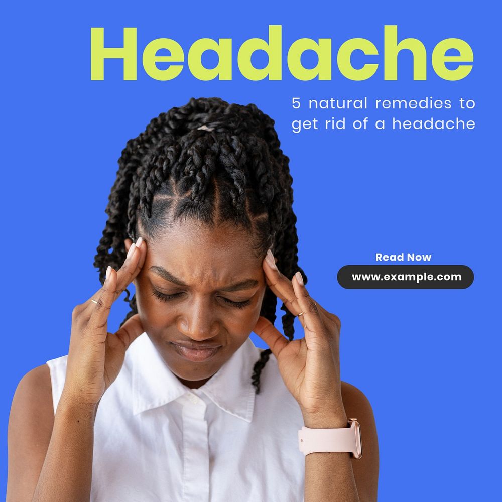 Headache Instagram post template, editable text