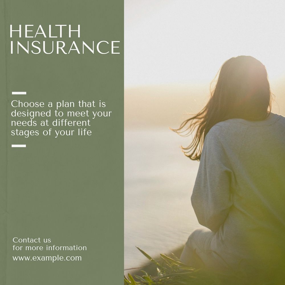 Health insurance Instagram post template, editable design