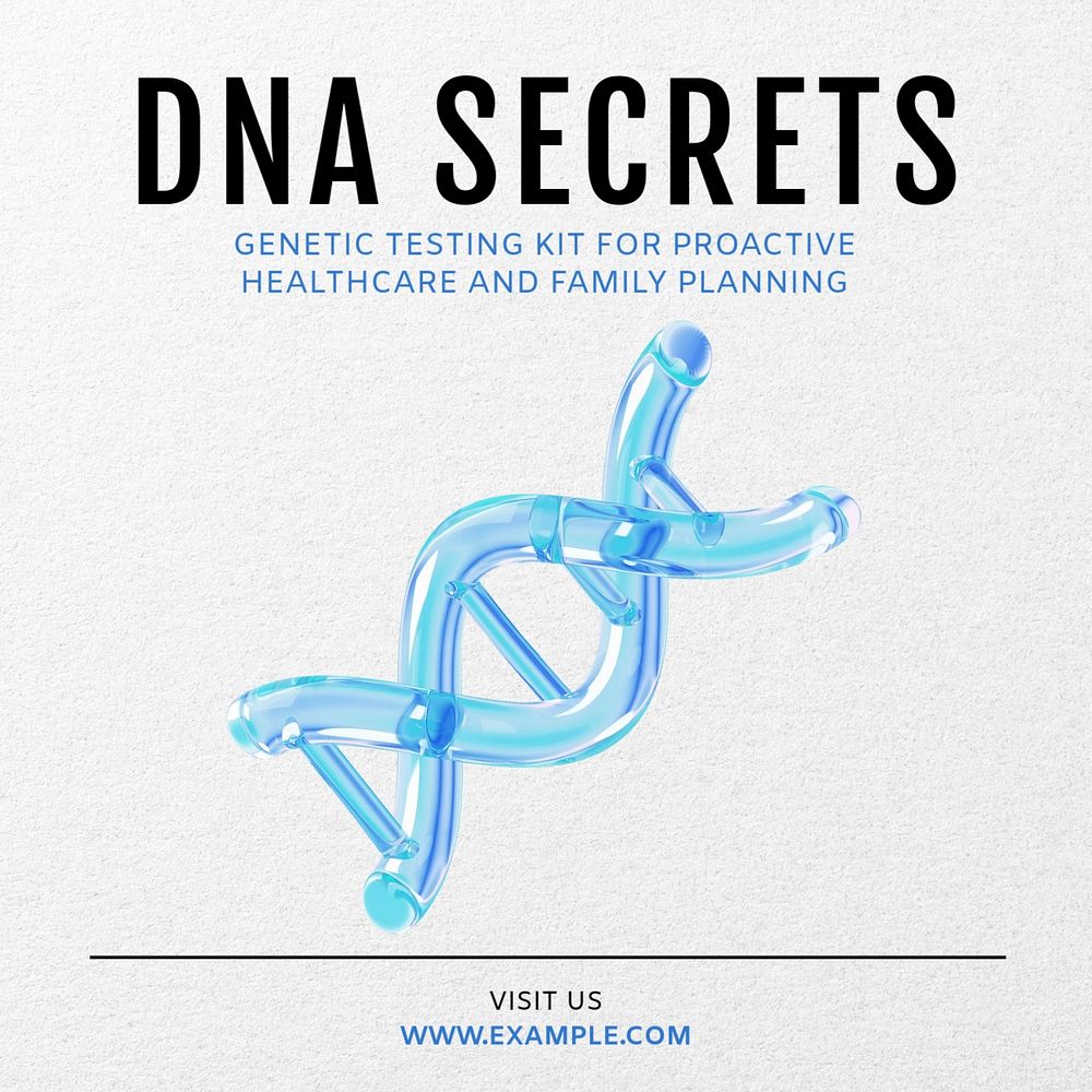 DNA secrets Instagram post template, editable text