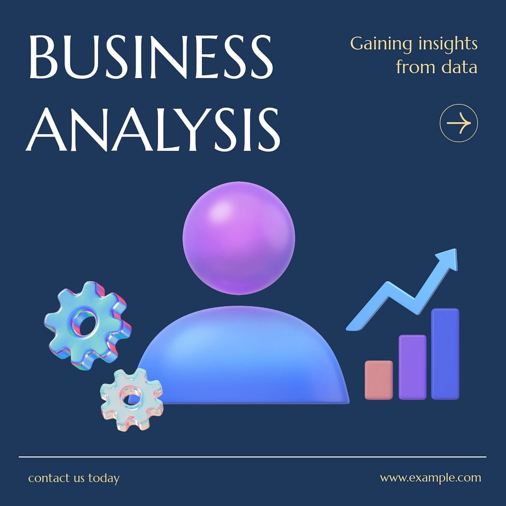 Business analysis Instagram post template, editable text