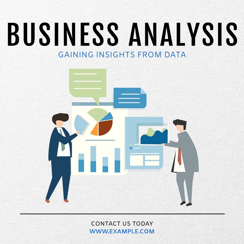 business analysis Instagram post template, editable text