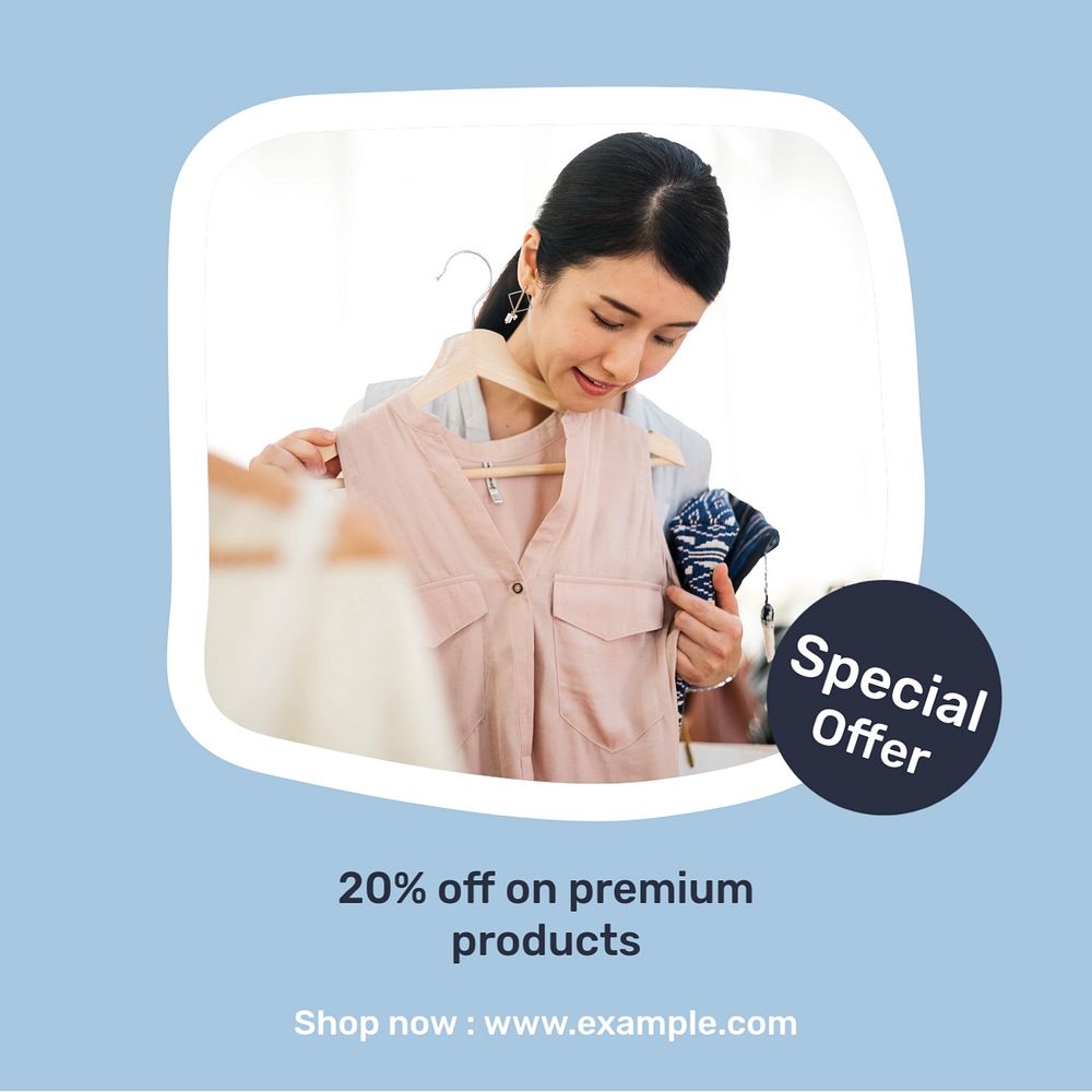 Special offer Instagram post template, editable design