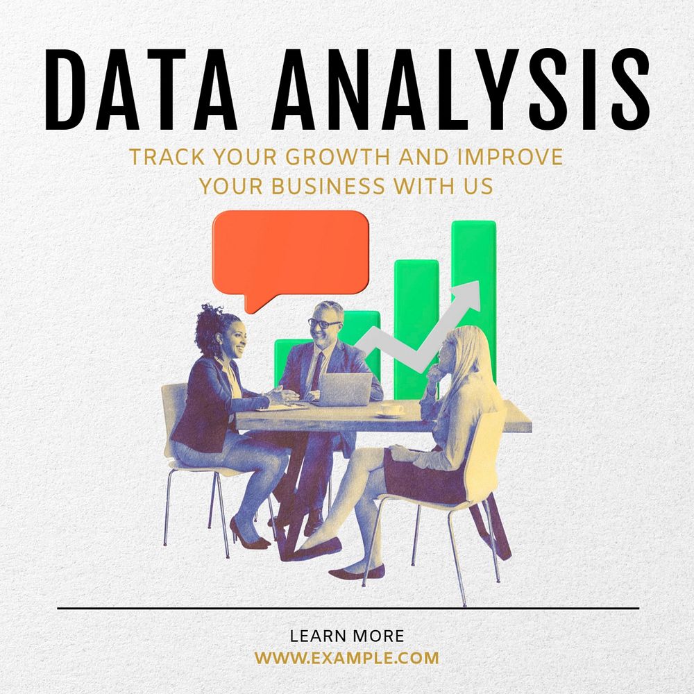 Data analysis Instagram post template, editable text