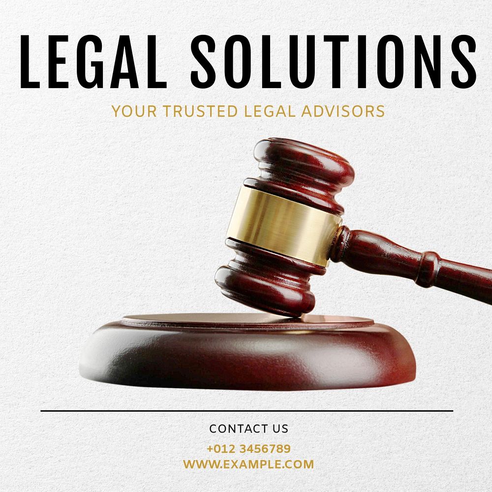 Legal solution Instagram post template, editable text