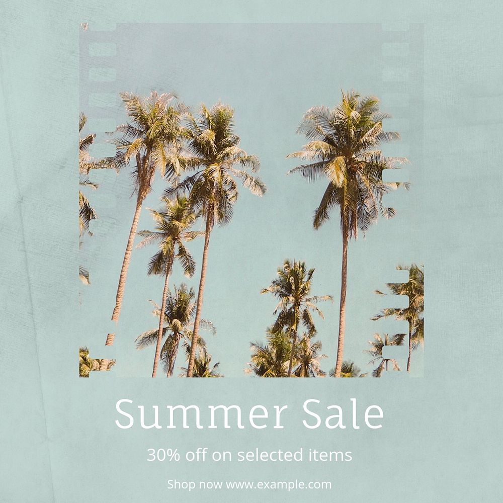 Summer sale Instagram post template, editable design