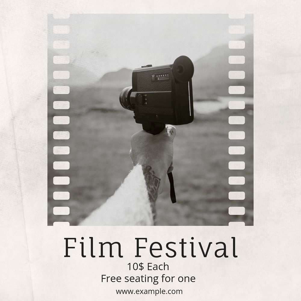 Film festival Instagram post template, editable text