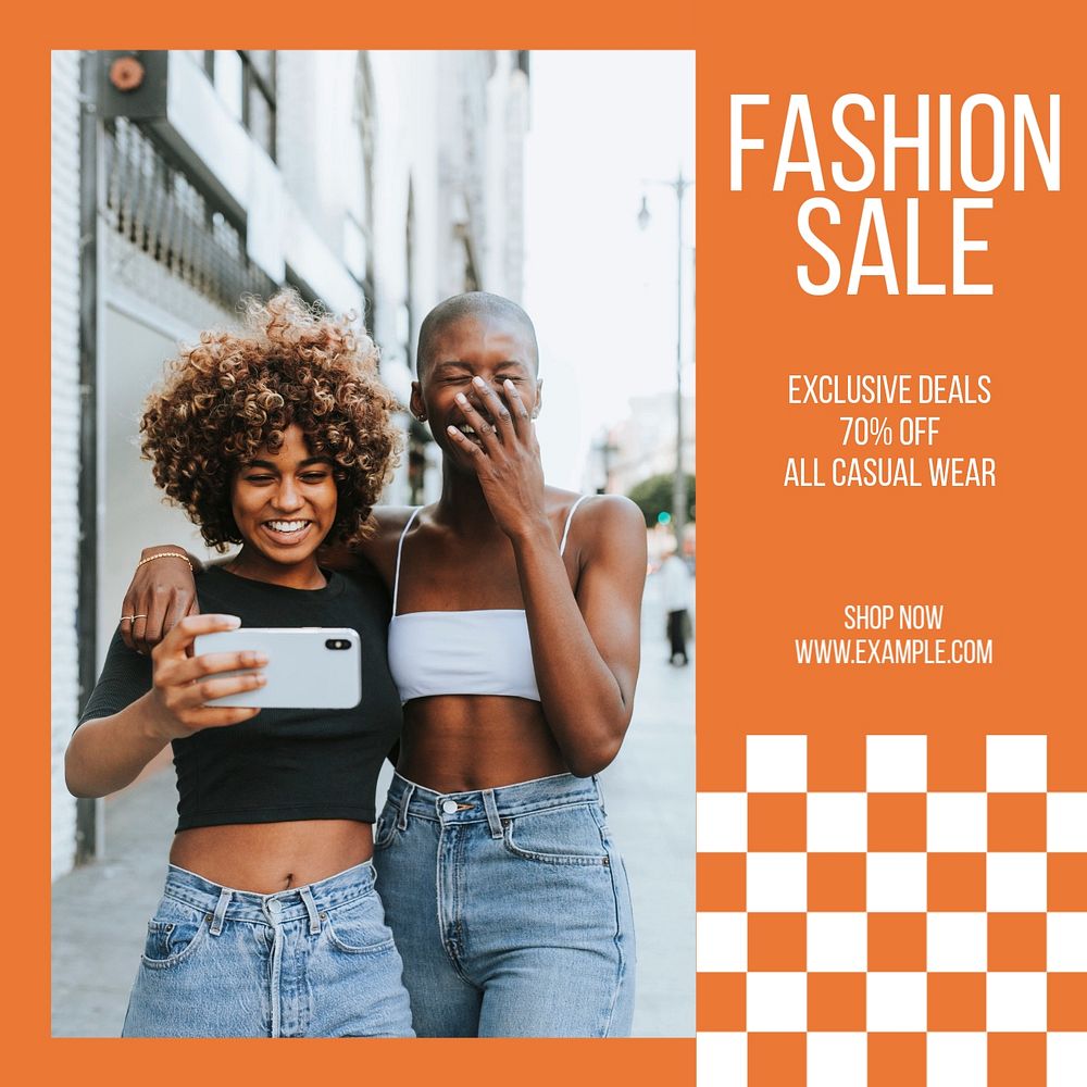 Fashion sale Instagram post template, editable design