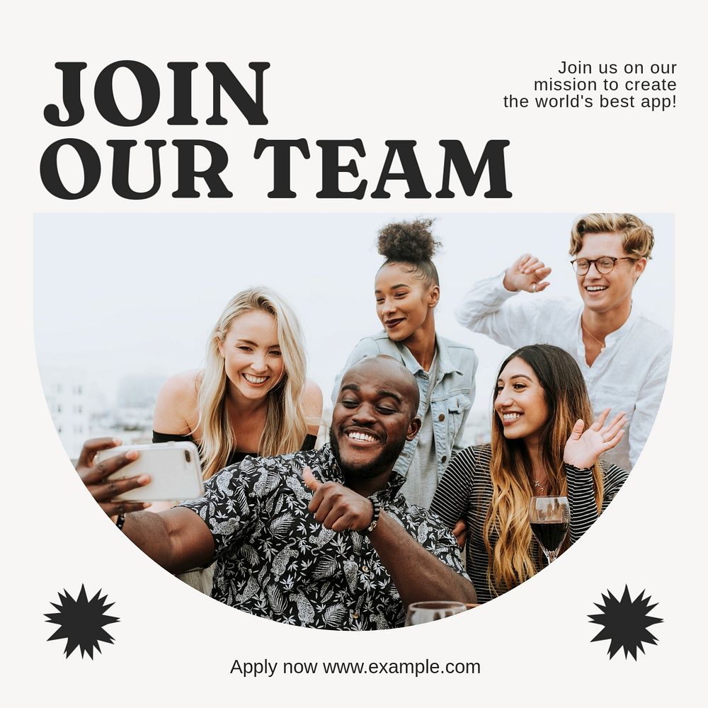 Join our team Instagram post template, editable design