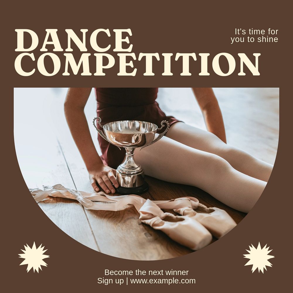 Dance competition Instagram post template, editable design