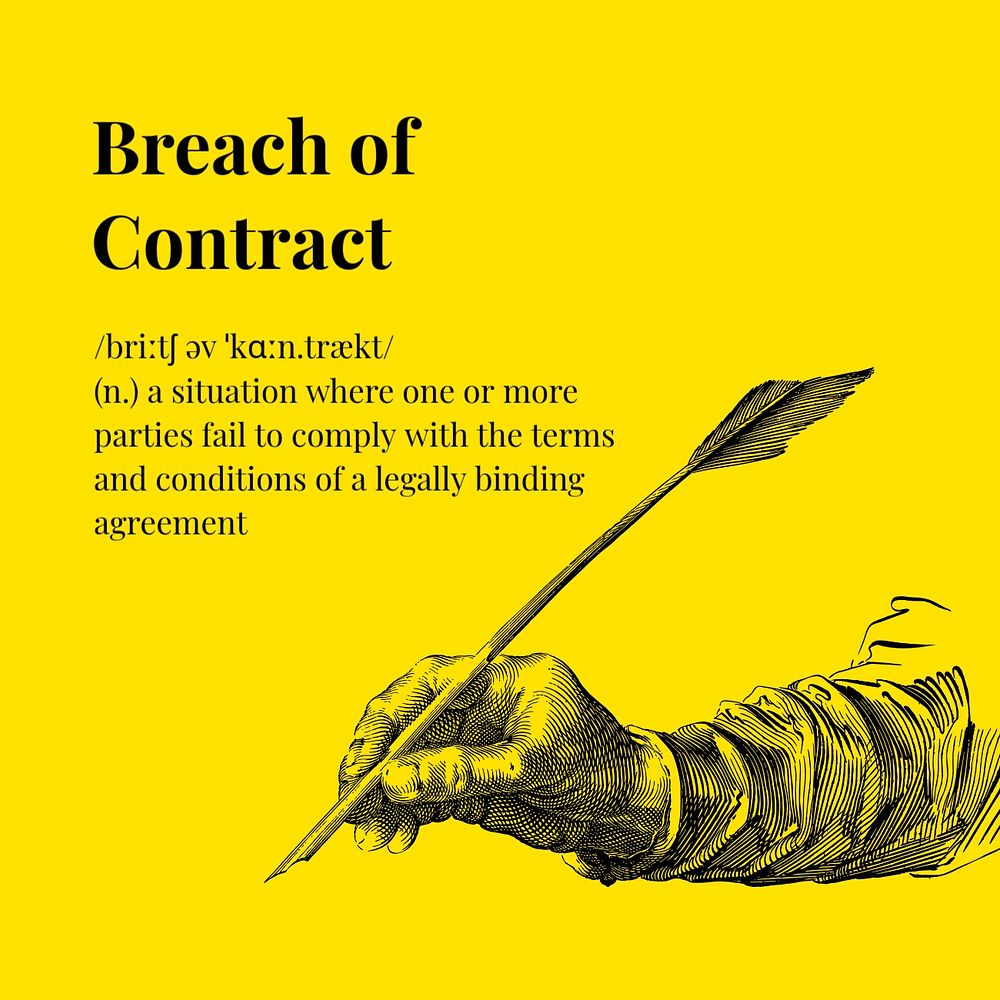 Breach of contract Instagram post template, editable text