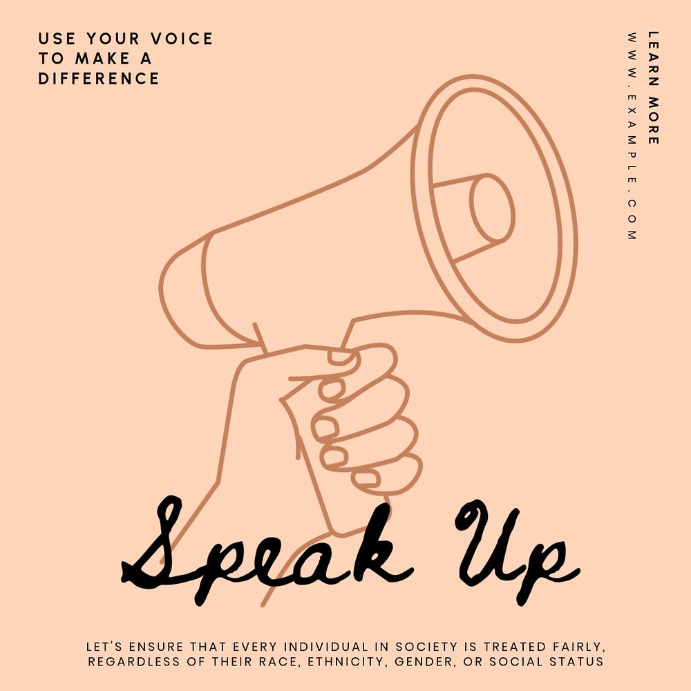 Speak up Instagram post template, editable text