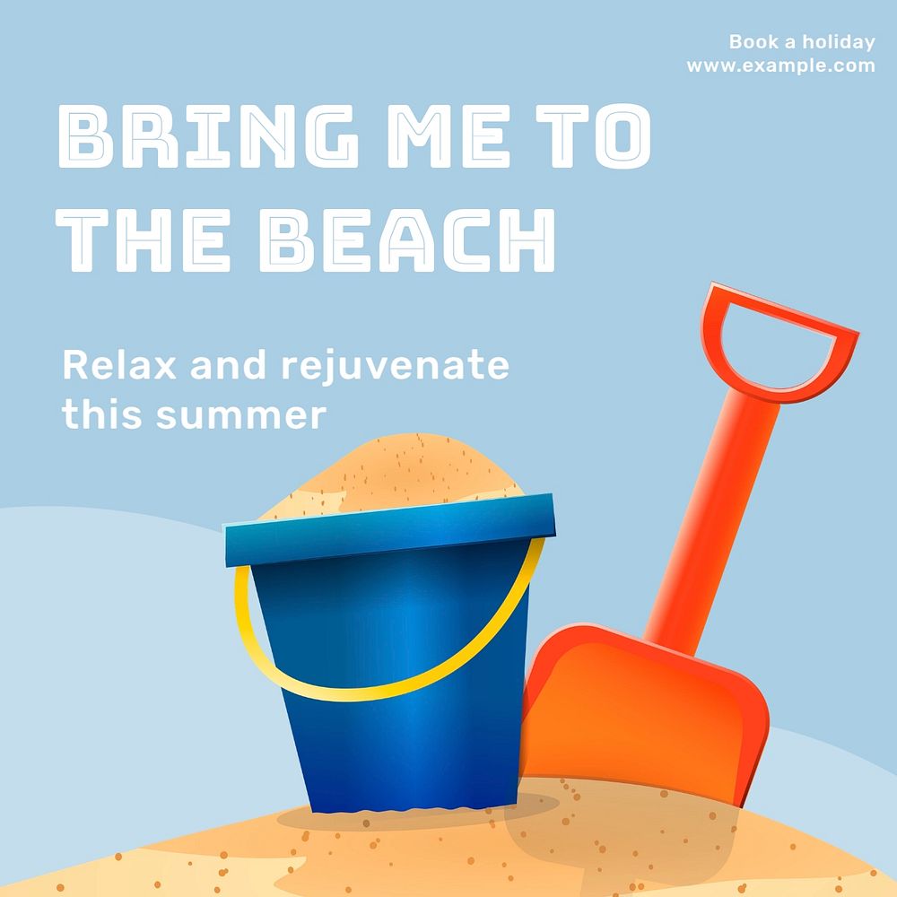 Summer beach Instagram post template, editable text