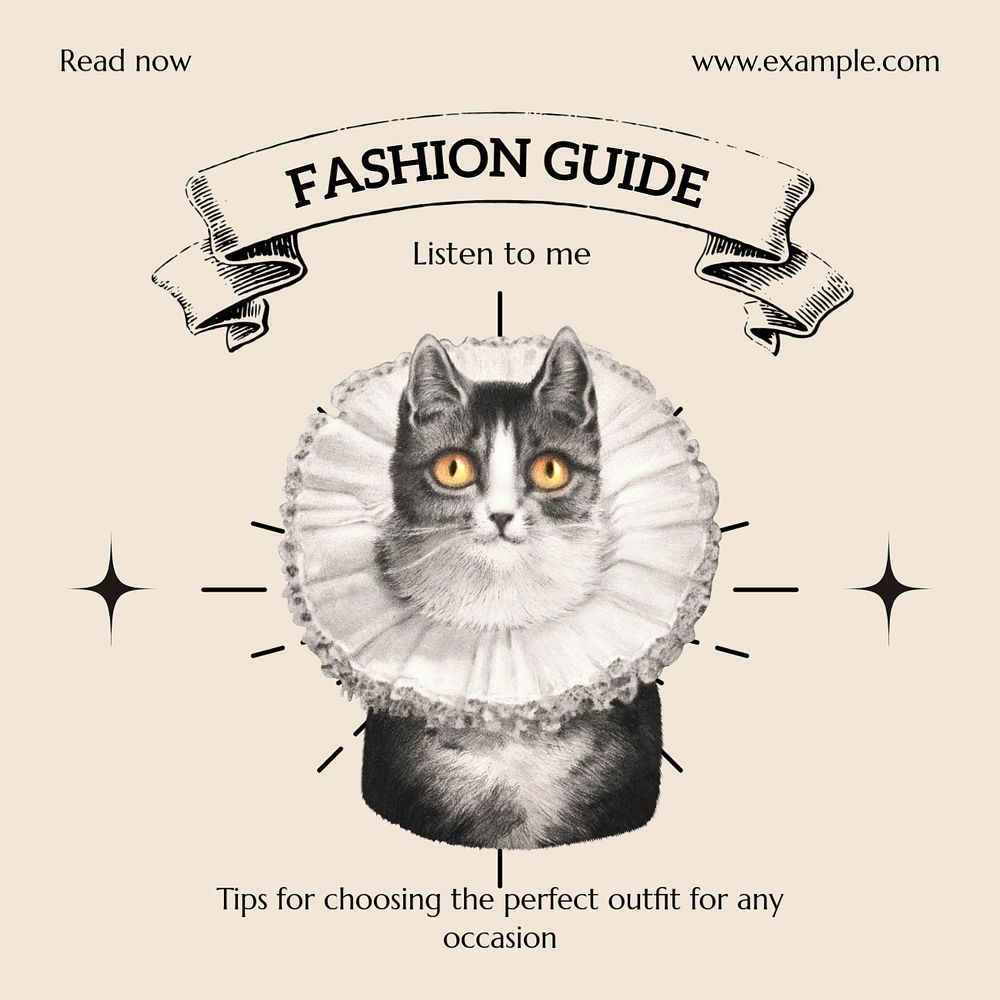 Fashion guide Instagram post template, editable text