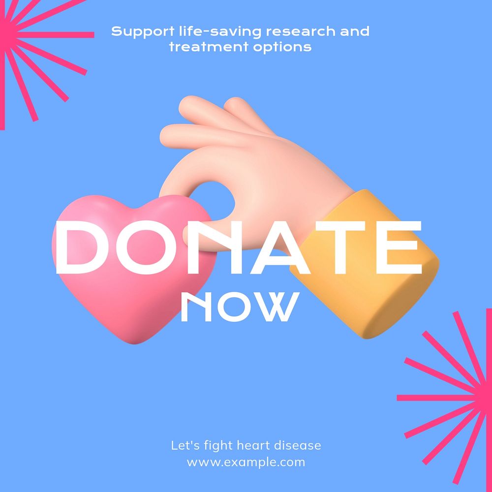 Donate now Instagram post template, editable text