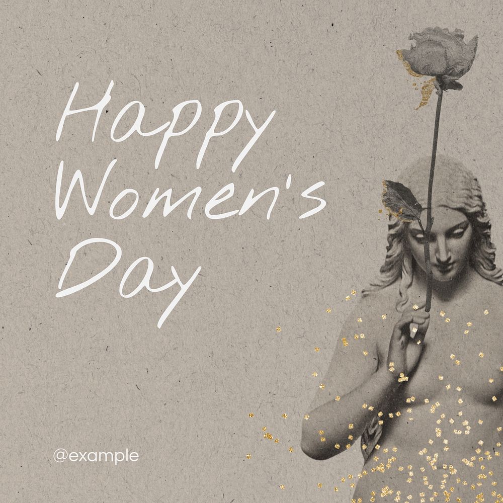 Happy women's day Instagram post template, editable text