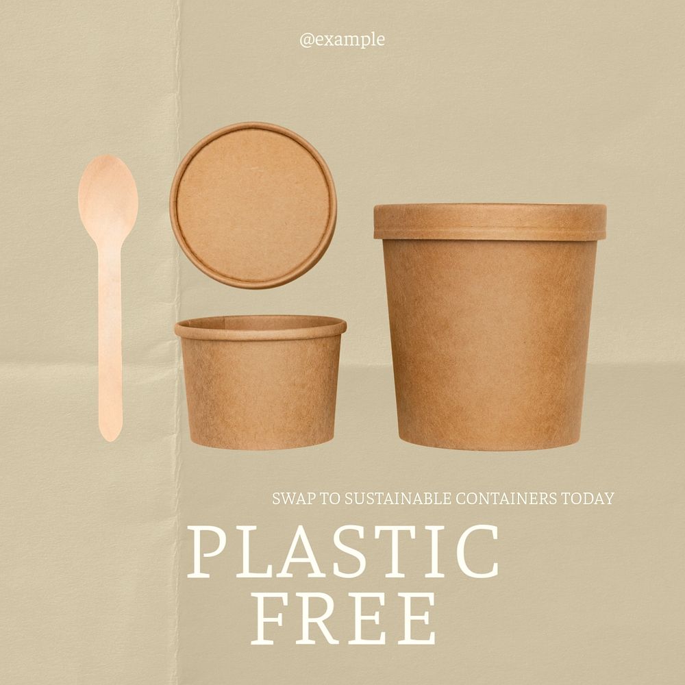 Plastic free Instagram post template, editable text