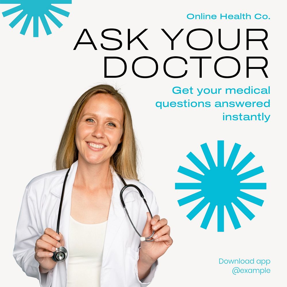 Ask your doctor Instagram post template, editable text