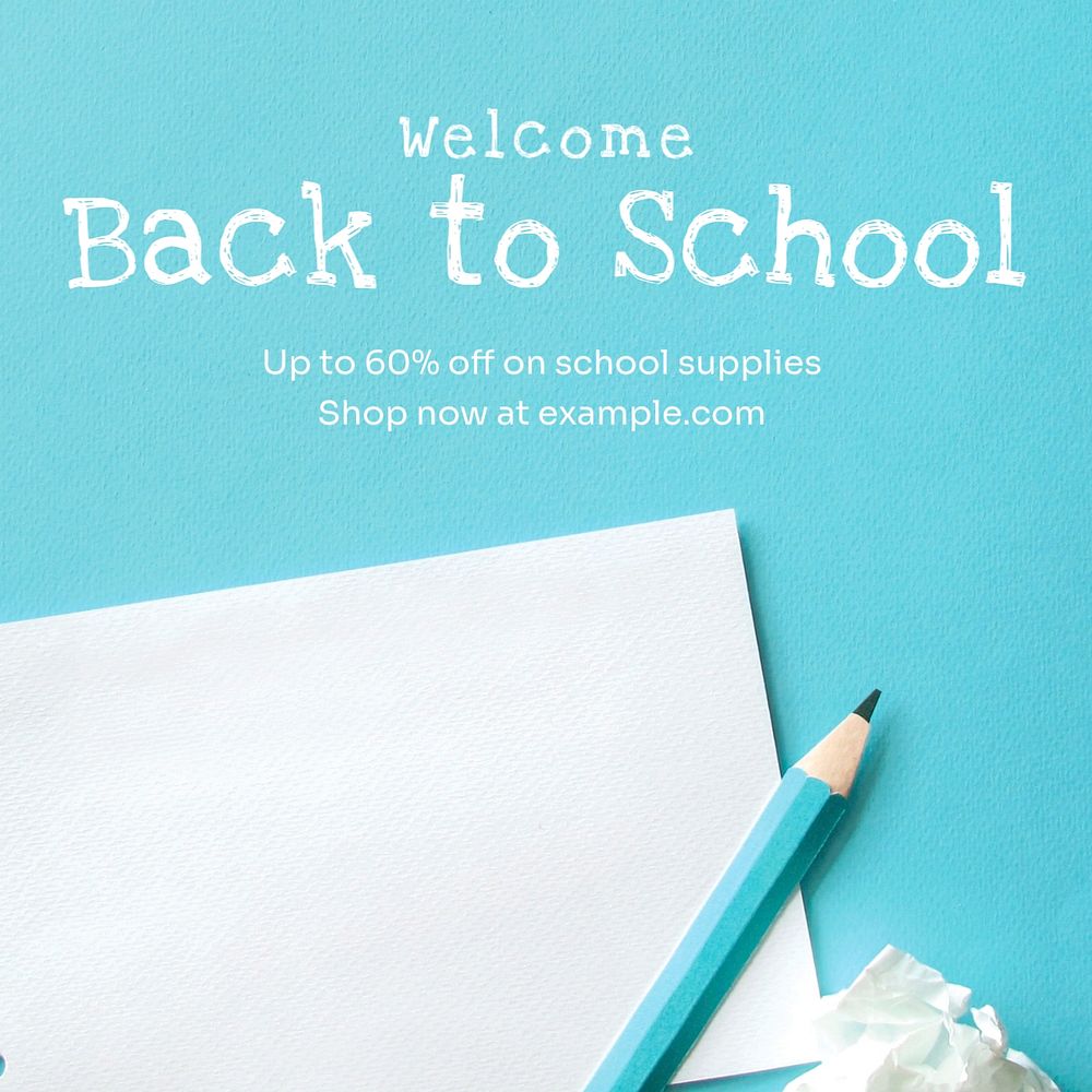 Back to school sale post template, editable social media design