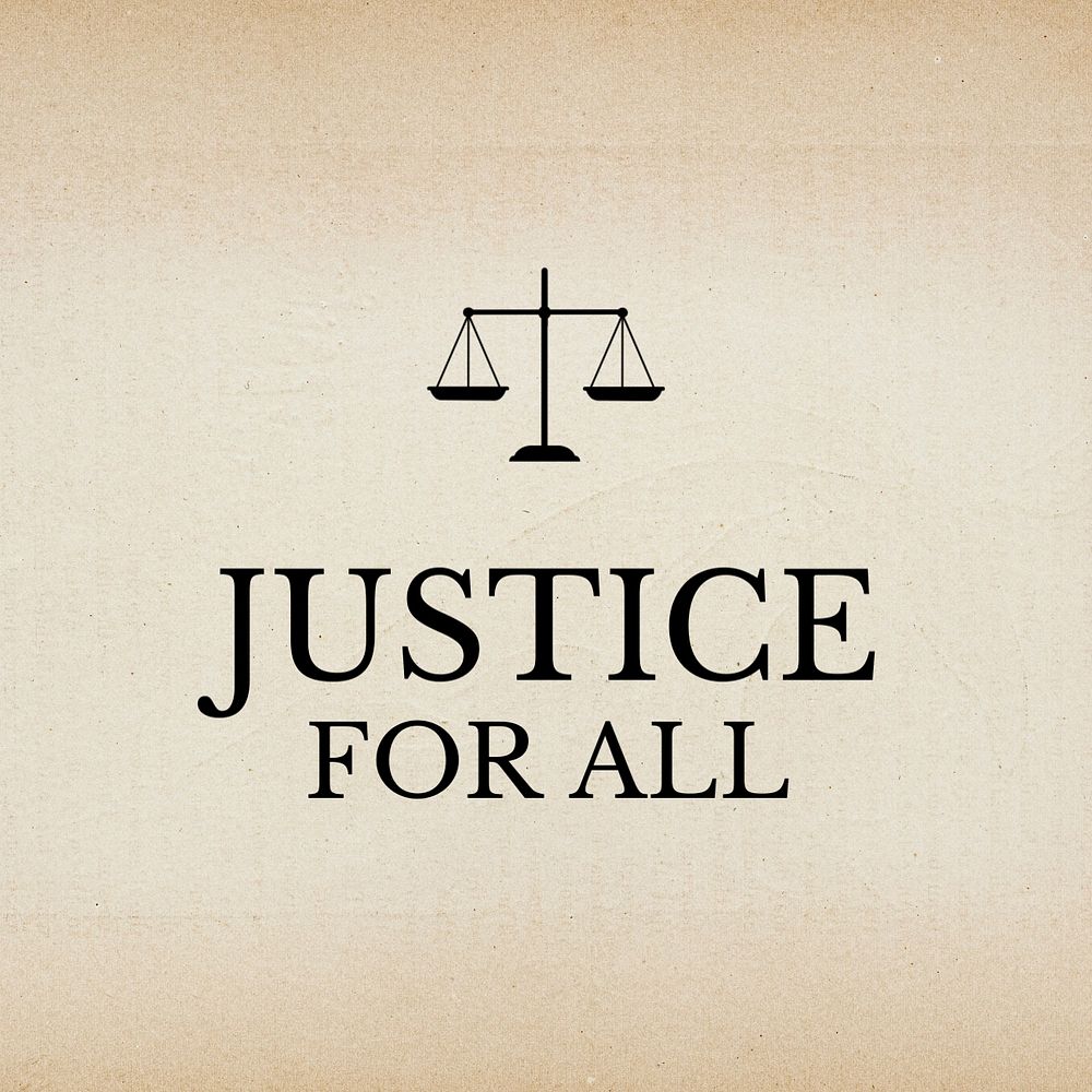 Justice for all Instagram post template, editable text