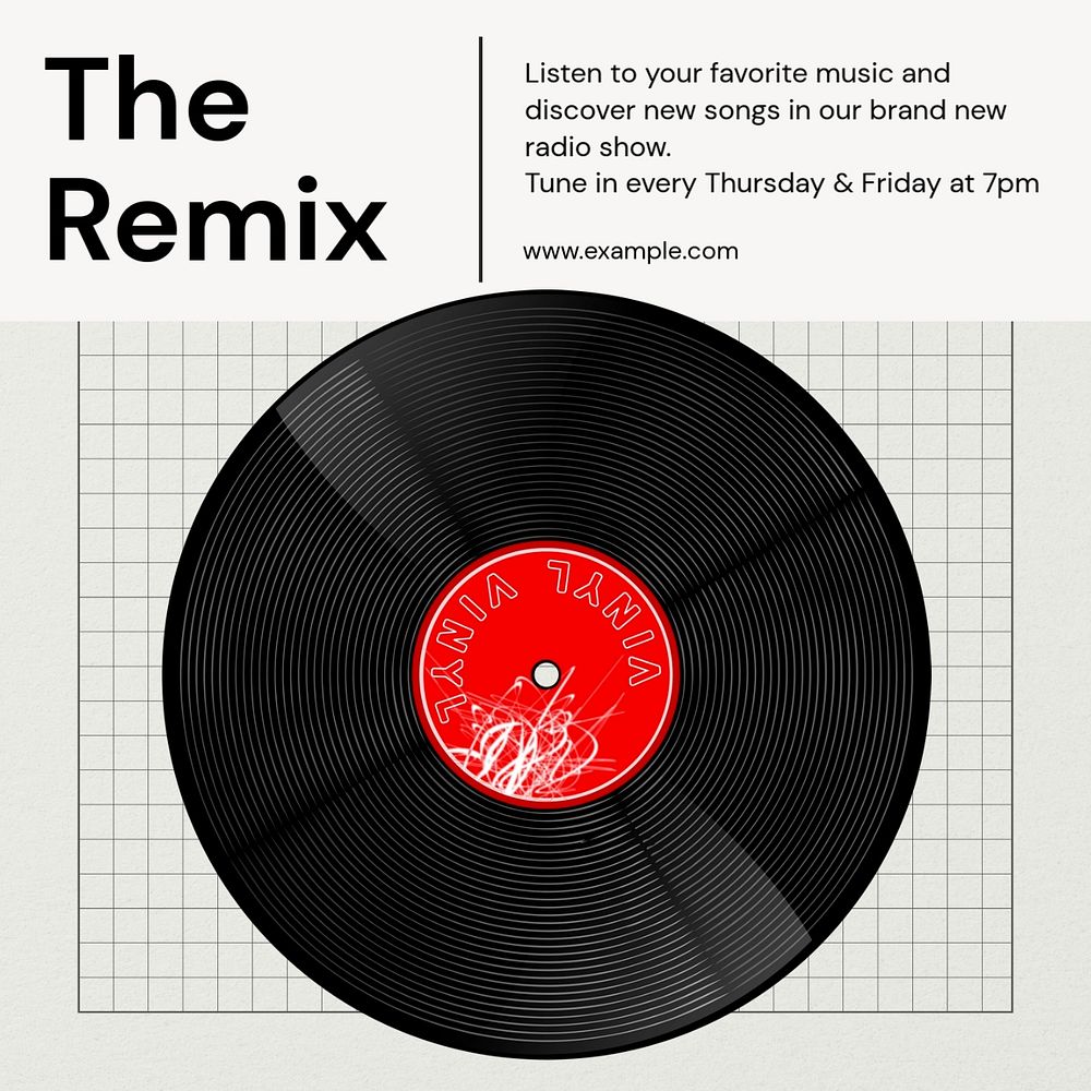 The remix Instagram post template, editable text