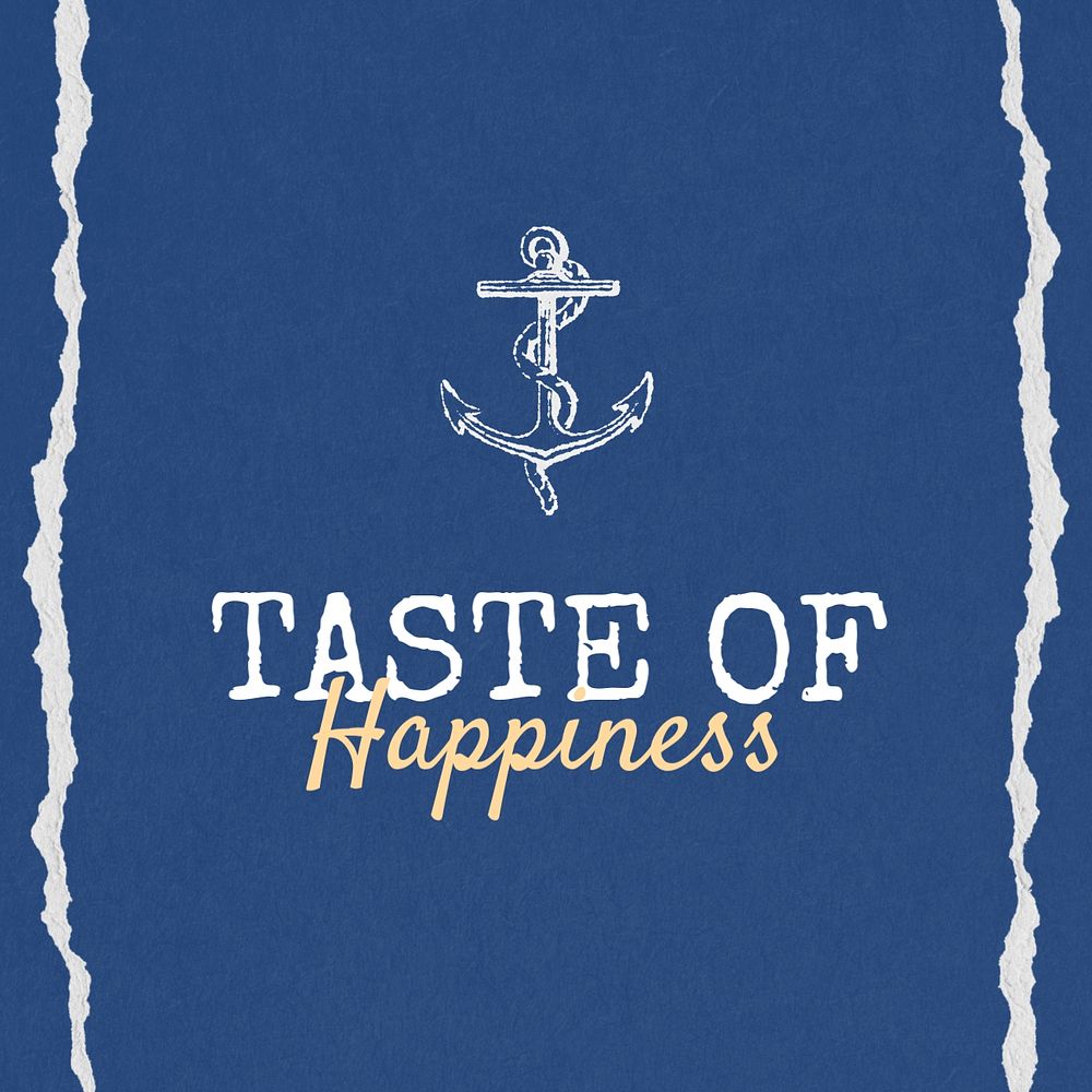 Taste of happiness Instagram post template, editable text