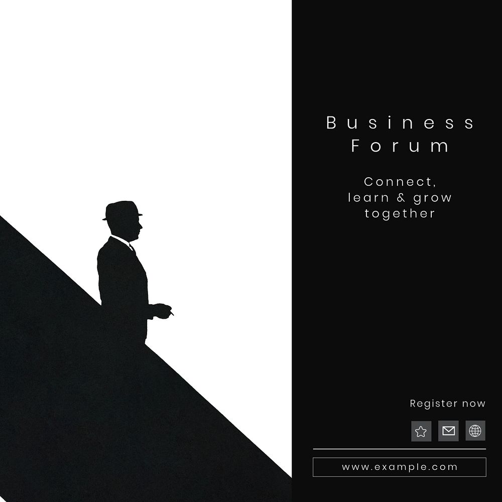 Business forum Instagram post template, editable text