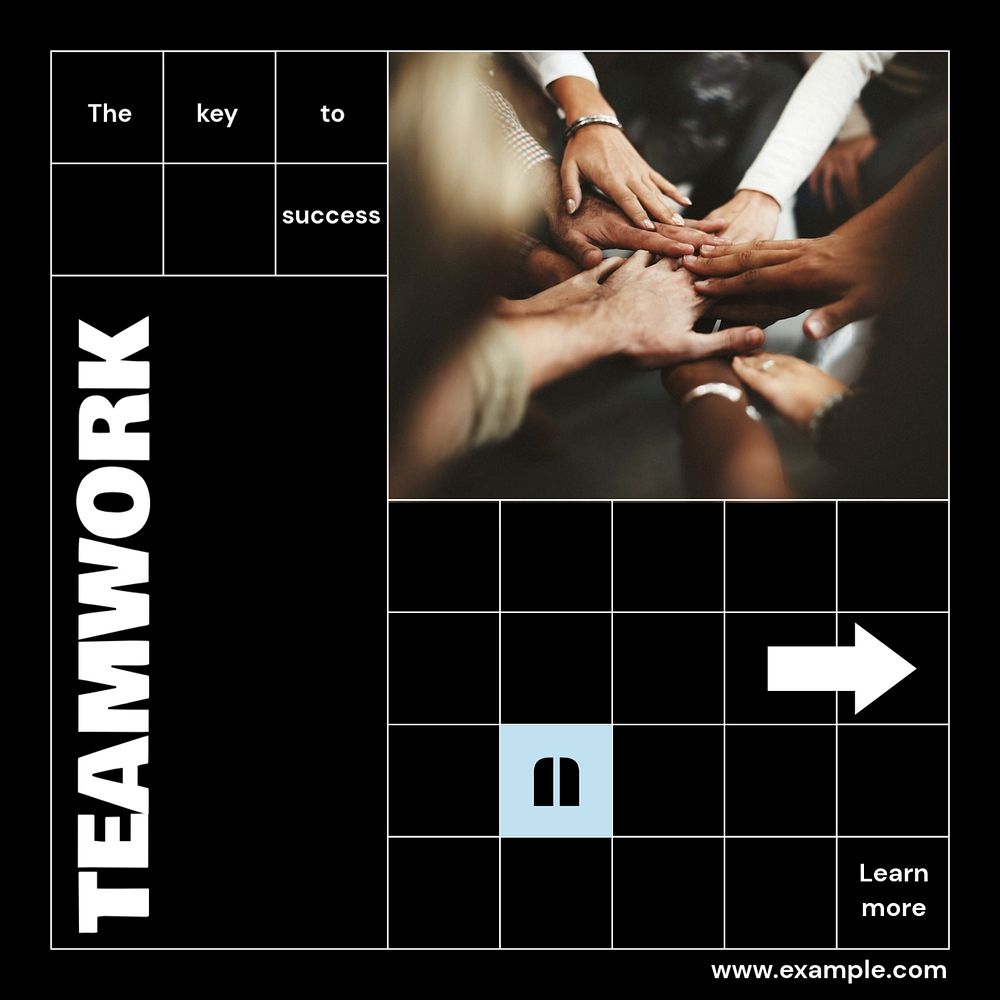 Teamwork Instagram post template, editable text