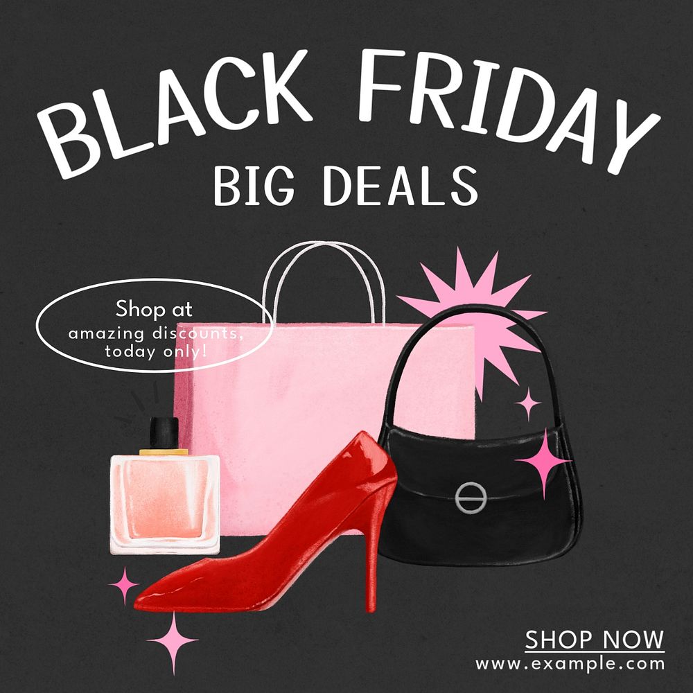 Black Friday Instagram post template, editable text