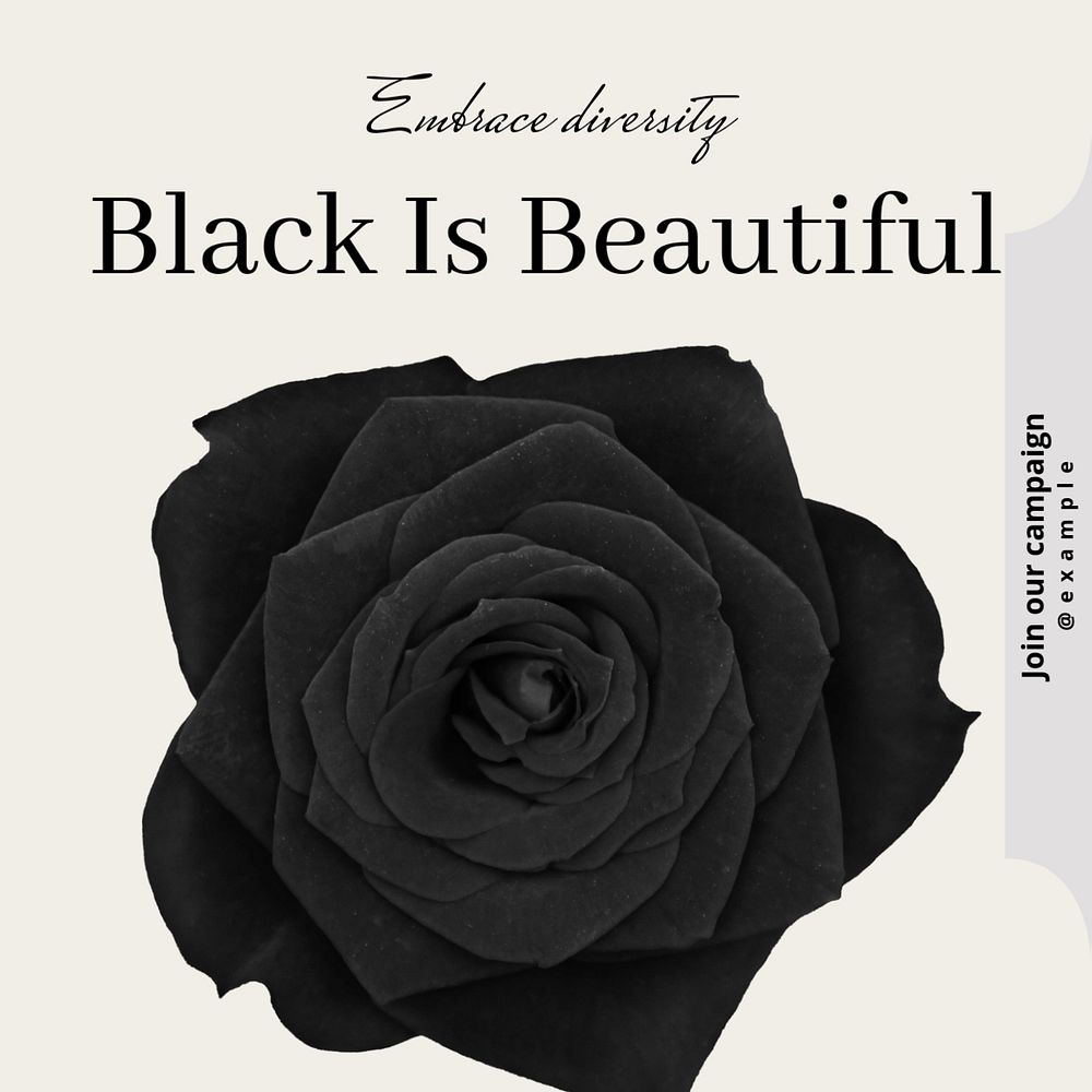 Black is beautiful Instagram post template, editable text