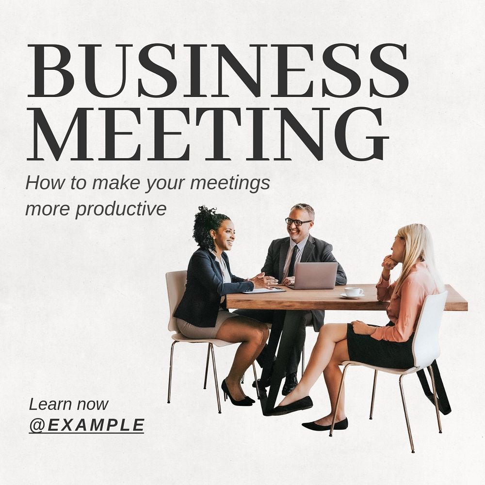 Business meeting Instagram post template, editable text