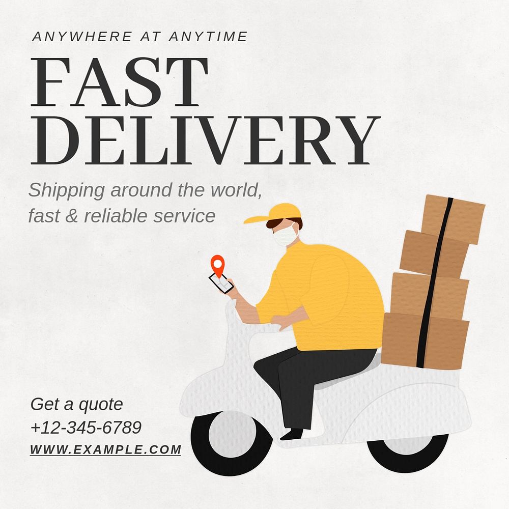 Fast delivery Instagram post template, editable text