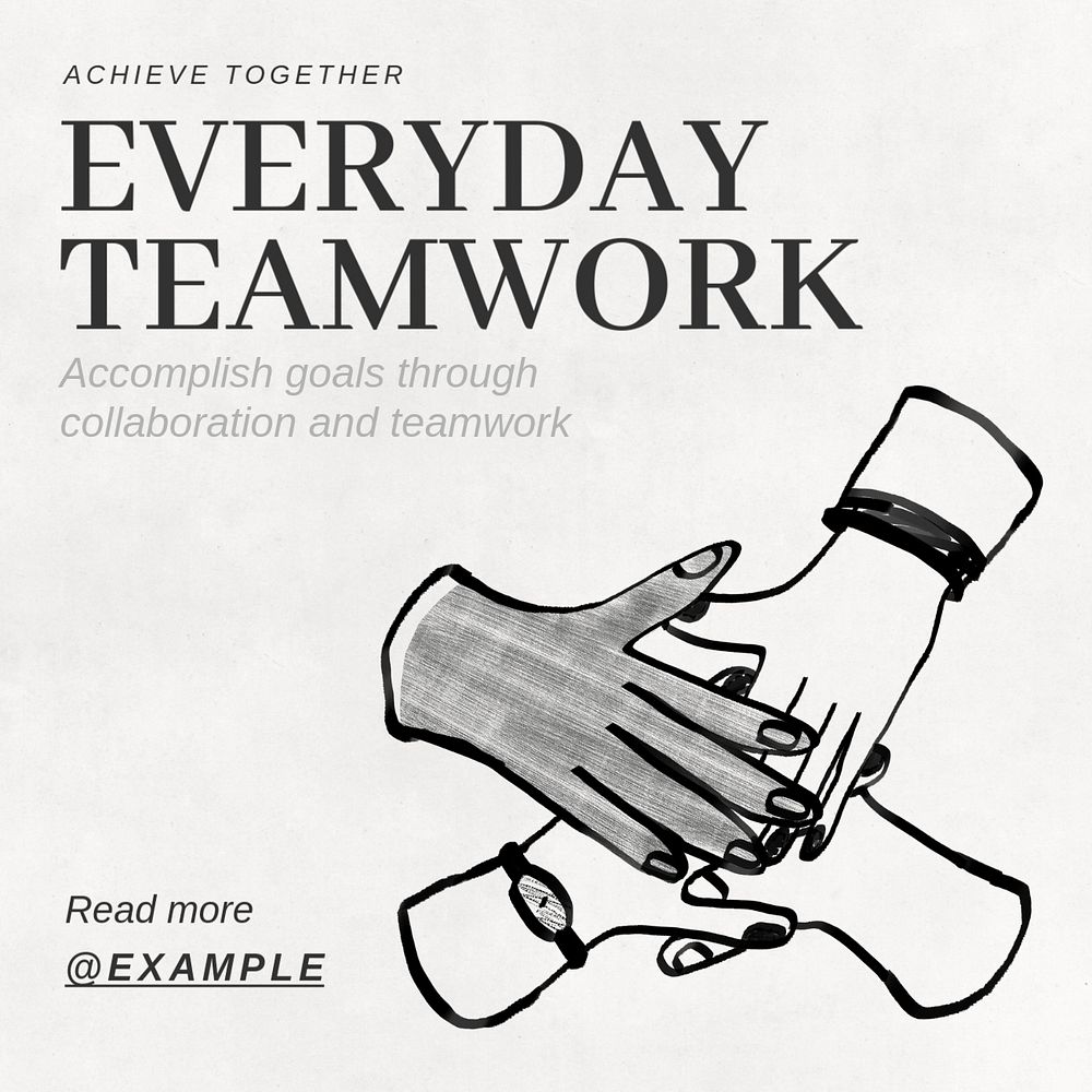 Teamwork Instagram post template, editable text