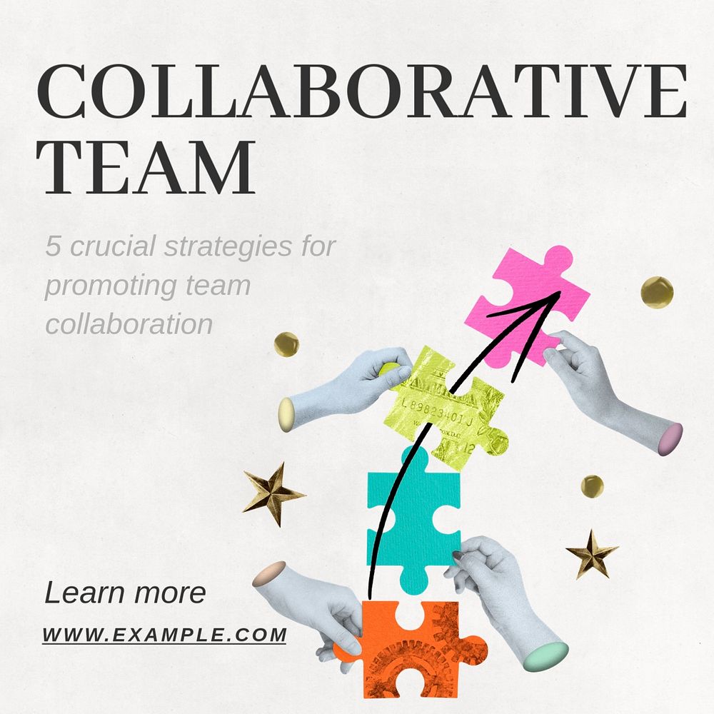 Team collaboration Instagram post template, editable text