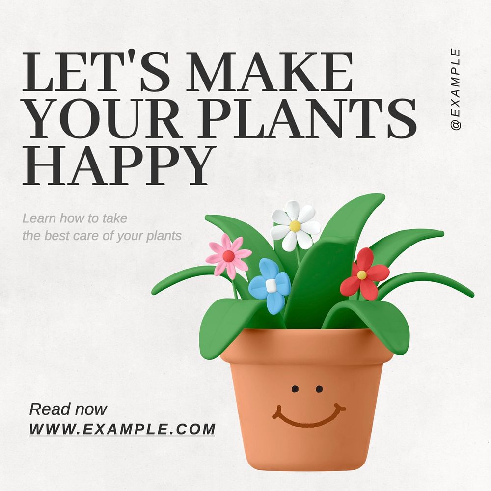 Plant care Instagram post template