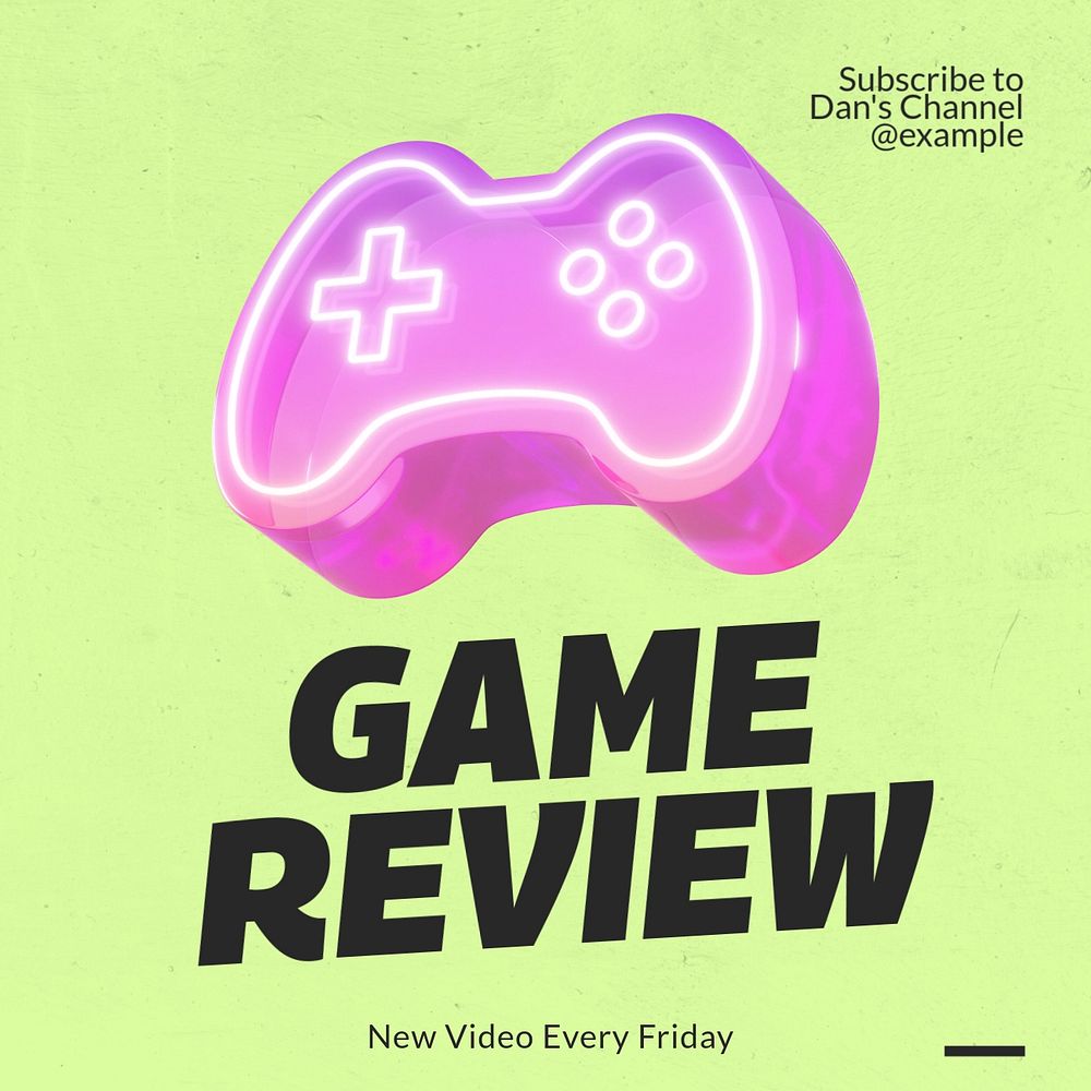 Game review Instagram post template, editable text