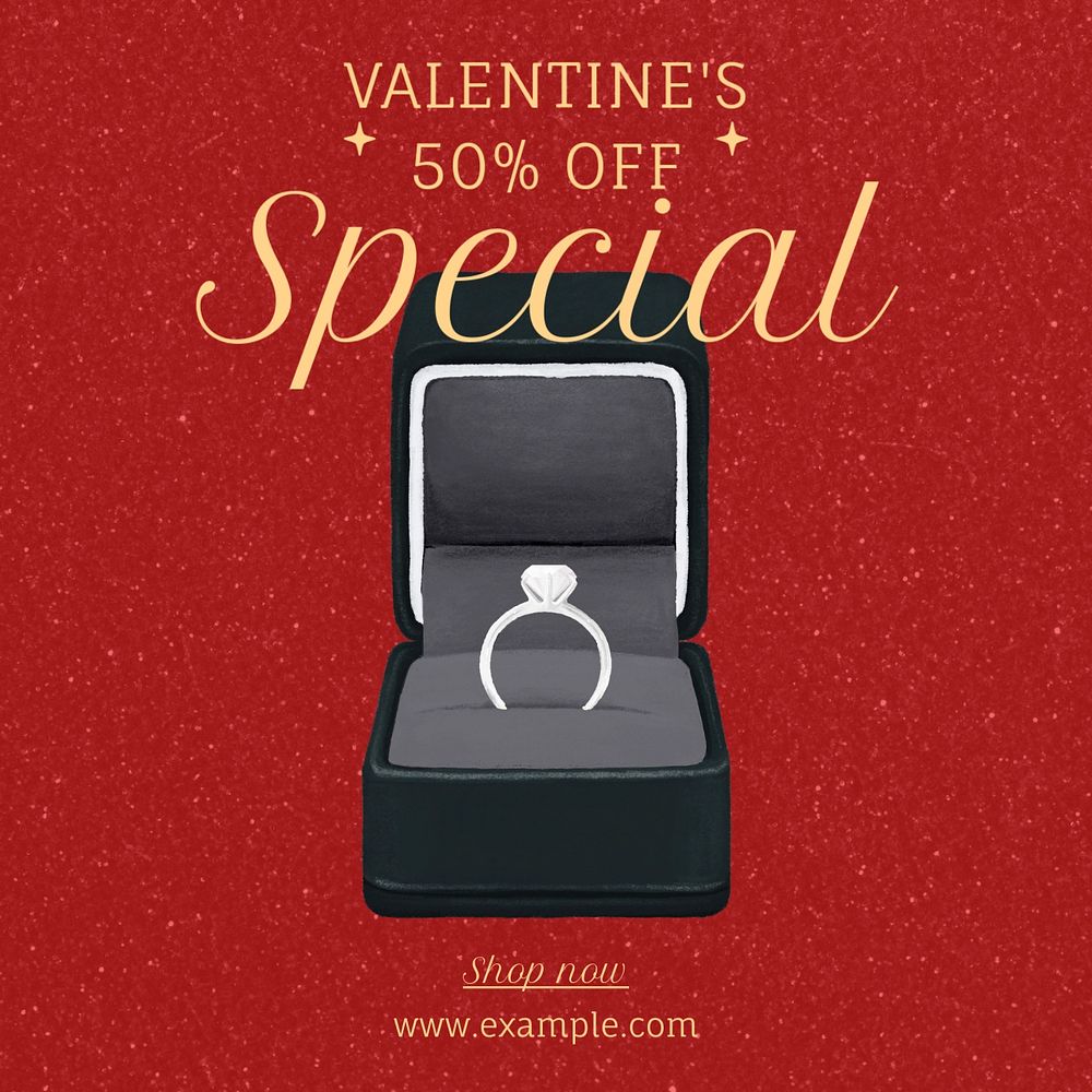 Valentine's special Instagram post template, editable text