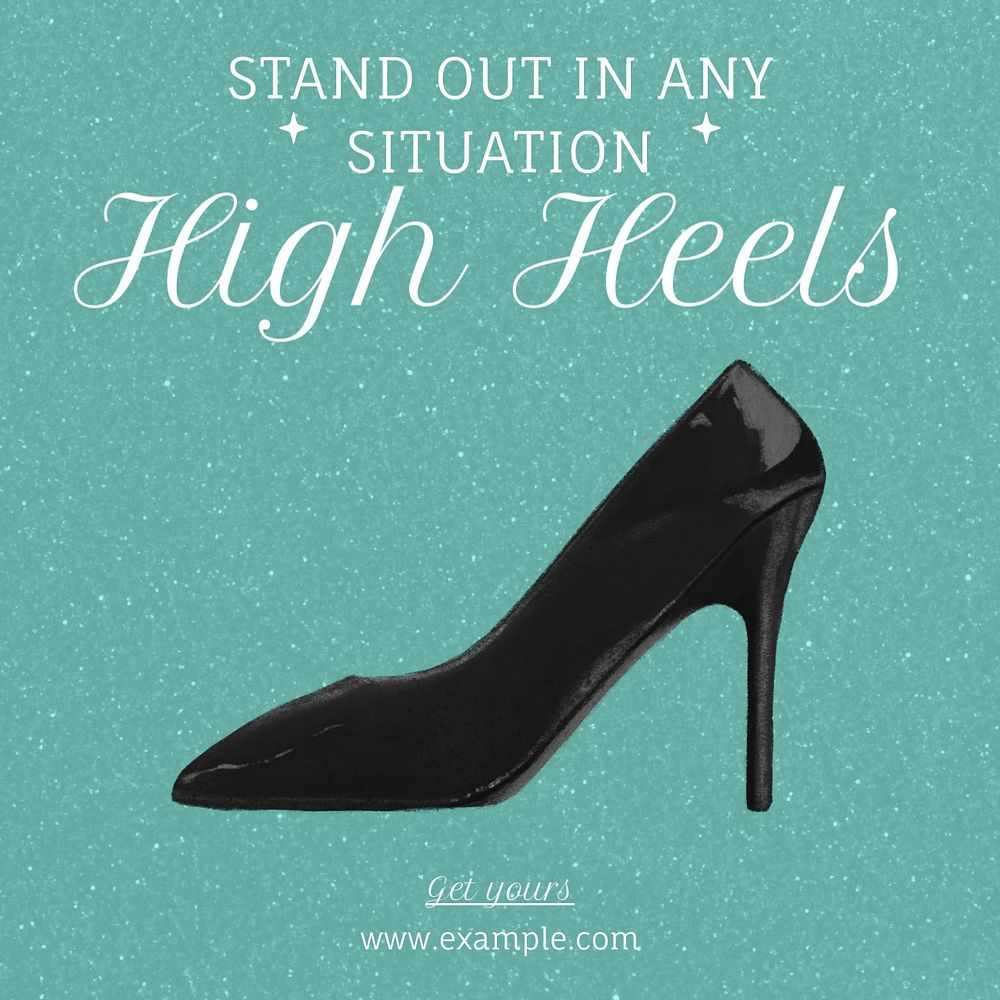 High heels Instagram post template, editable text