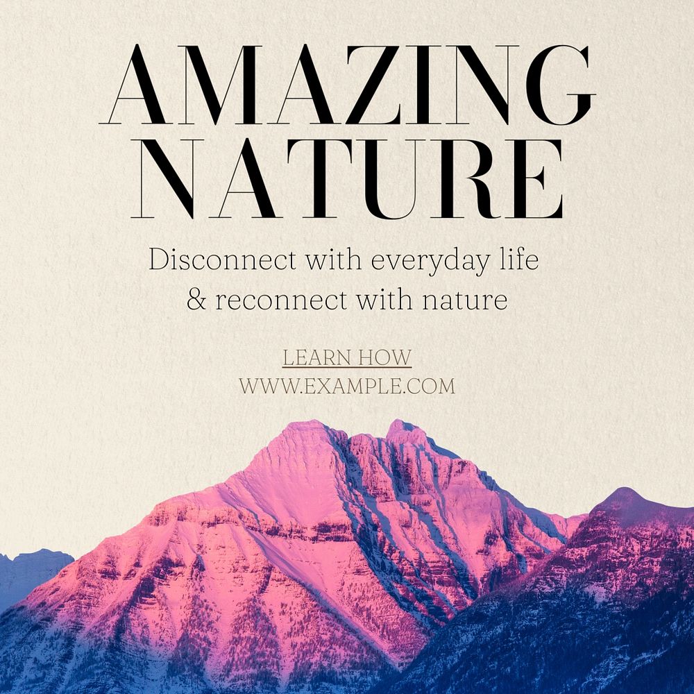 Amazing nature Instagram post template, editable text