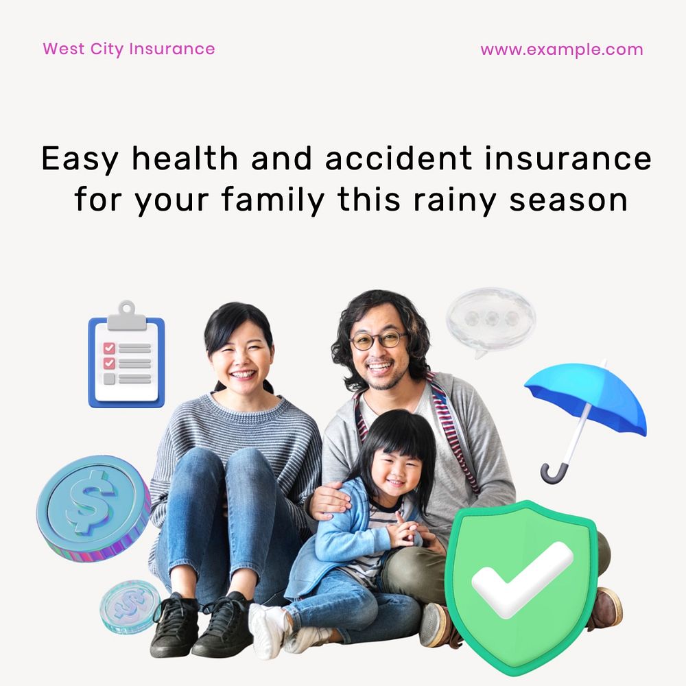 Rainy season insurance Instagram post template