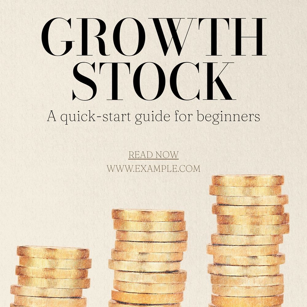 Growth stock Instagram post template, editable text