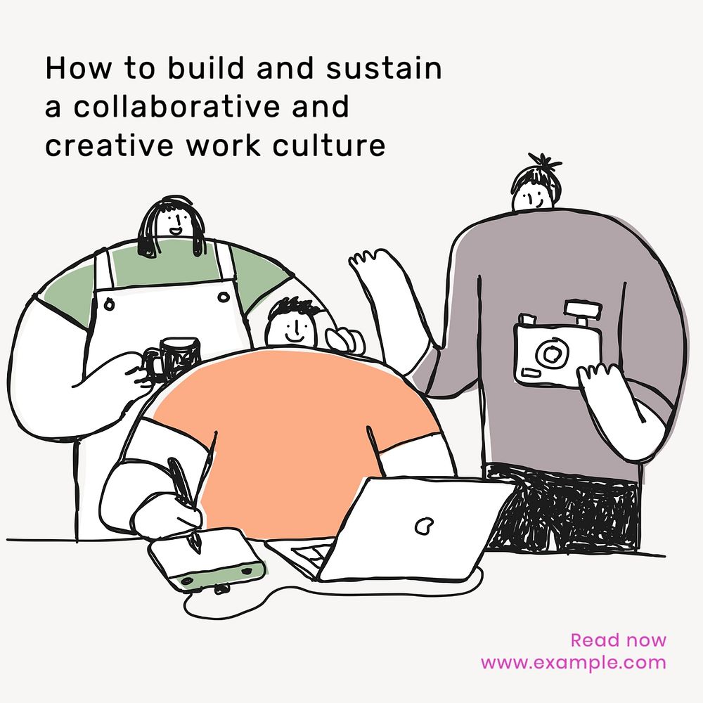 Collaborative work culture Instagram post template