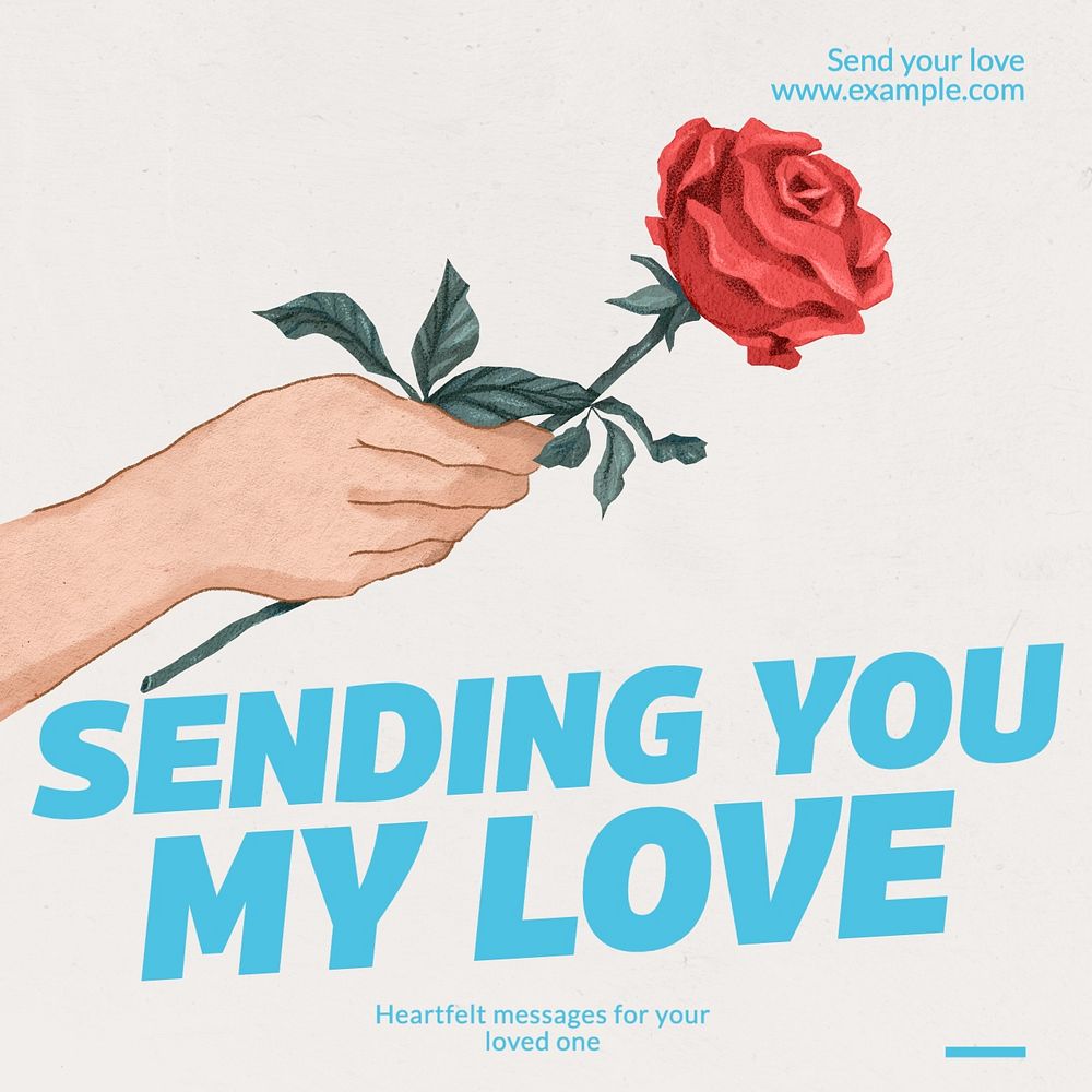 Sending you love Instagram post template